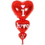 Feyza Design Şık 3’lü Kırmızı Folyo Kalp Balon Seti – Parti ve Eğlence Için - 0,5 x 9 cm - Altın - Turkuaz