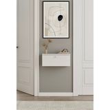 Feyza Design Şık 50 cm Mdf Duvara Monte Kapaklı Dolap, Modern ve Fonksiyonel Tasarım - Ahşap - Bej - Siyah