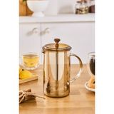 Feyza Design Şık 600 ml French Press, Dayanıklı ve Kullanışlı Kahve Demleme Aracı - Seçenek 1 - Altın