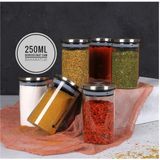 Feyza Design Şık 6’lı Metal Kapaklı Cam Baharatlık Seti, 250 Ml, Kalite ve Şıklık Bir Arada - Seçenek 1