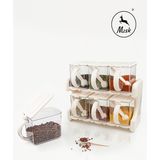 Feyza Design Şık 6'lı Standlı Baharatlık Seti, Pratik ve Estetik Tasarım - Seçenek 1