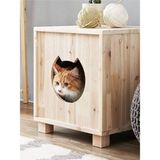 Feyza Design Şık Ahşap Kedi Evi ve Kulübesi, Rahat ve Doğal Yaşam Alanı - Seçenek 1