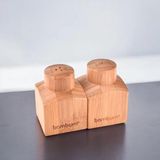Feyza Design Şık Bambu Tuzluk ve Biberlik Takımı, Doğal ve Modern Tasarım - Seçenek 1