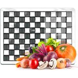 Feyza Design Şık Cam Kesme Tahtası ve Sunum Tabağı 30X40 cm Siyah-Beyaz - Açık Bej - Seçenek 1