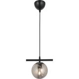 Feyza Design Şık Füme Camlı Sıralı Siyah Sarkıt Avize, Modern ve Elegan Tasarım - Ahşap - Seçenek 1