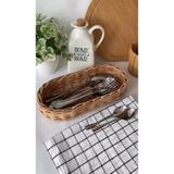 Feyza Design Şık Hasır Örgü Kaşıklık ve Çok Amaçlı Sepet Seti, 28 Cm, Yağ Şişesi Altlığı - Ahşap - Bej - Seçenek 1