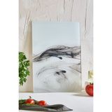 Feyza Design Şık Mermer Cam Kesme Tahtası 25X35, Isıya ve Kırılmazlığa Dayanıklı - Açık Bej - Seçenek 1
