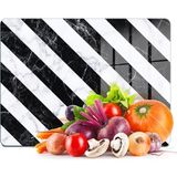 Feyza Design Şık Mermer Desenli Cam Kesme Tahtası 30X40 Cm, Modern ve Dayanıklı Tasarım - Açık Bej - Seçenek 1