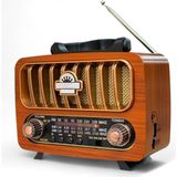 Feyza Design Şık Nostaljik Ayaklı Radyo, Bluetooth ile Elegant Tasarım - Ahşap - Ceviz