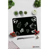 Feyza Design Şık Siyah Cam Kesme Tahtası, 30X40 Cm, Pratik ve Kullanışlı Mutfak Aksesuarı - Ahşap - Seçenek 1