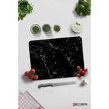 Feyza Design Şık Siyah Mermer Görünümlü Cam Kesme Tablası 30X40CM - Ahşap - Seçenek 1
