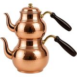Feyza Design Şık ve Büyük Boy Bakır Çaydanlık ile Geleneksel Lezzetlere Davet - Altın - Gümüş - Bakır - Seçenek 1