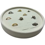 Feyza Design Silindir Model Süet Kumaş Batırmalı Yüzük Tablası 20/20 cm