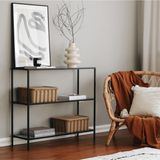 Feyza Design Siyah Metal Dresuar Konsol D100 - Modern ve Şık Tasarım - Ahşap