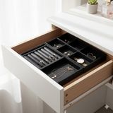 Feyza Design Siyah Süet Takı Organizer Seti, Yüzük, Küpe ve Kolye Düzenleyici - Ahşap