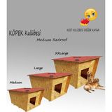 Feyza Design Su Geçirmez Ahşap Köpek ve Kedi Kulübesi, Dayanıklı ve Konforlu Iç Mekan - Altın - Seçenek 1