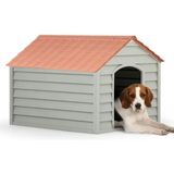 Feyza Design Taşınabilir Köpek Kulübesi, Bahçe ve Kapı Önü, Konforlu ve Şık Tasarım - Ahşap - Beyaz - Seçenek 1