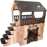 Feyza Design Traslı Kedi Evi 75X70X40 Cm, 3 mm Mdf, Konforlu ve Şık Tasarım - Seçenek 1