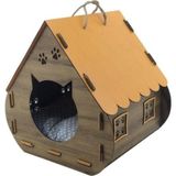 Feyza Design Turuncu Ahşap Kedi Evi, Şık ve Dayanıklı Tasarım - Seçenek 1