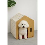 Feyza Design Turuncu Renkli Demonte Ahşap Hava Alan Kedi ve Köpek Evi - Seçenek 1