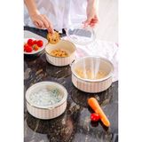 Feyza Design Üçlü Emaye Saklama Kabı Seti, 14/16/18 Cm, Şık ve Kullanışlı Tasarım - Seçenek 1
