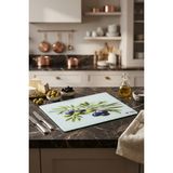 Feyza Design Üzüm Desenli Cam Kesme Tahtası 25X35 Cm, Şık ve Dayanıklı Tasarım - Ahşap - Beyaz - Seçenek 1