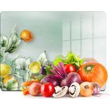 Feyza Design Vintage Fruits Cam Kesme Tahtası ve Sunum Tabağı 30X40 cm - Açık Bej - Seçenek 1