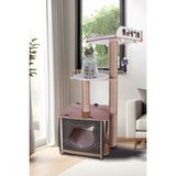 Feyza Design Xl Lâl Katlı Yataklı Kedi Evi Gri, Konforlu ve Şık Tasarım - Altın - Gri - Seçenek 1