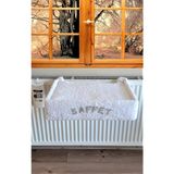 Feyza Design Yataklı Radyatör Petek Koruyucu Kılıf 75CM, Isı Verimini Artırır - Ahşap - Beyaz - Seçenek 1