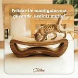Feyza Design Yatay Tırmalama Kanepesi, Oluklu Mukavva, Orta Boy, Koyu Ahşap Renk - Seçenek 1