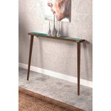 Feyza Design Yeşil Ahşap Doğal Ağaç Traverten Taşlı Dresuar 102X12CM