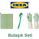 Feyza Design Yeşil Bulaşık Kurutma Örtüsü 44X36 Cm, Rınnıg Temizlik Eldiveni, Antagen Fırça - Ahşap - Seçenek 1