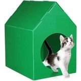 Feyza Design Yeşil Plastik Kedi ve Köpek Kulübesi, Taşınabilir ve Demonte Tasarım - Seçenek 1