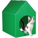Feyza Design Yeşil Renk Plastik Su Geçirmez Kedi ve Köpek Evi - Seçenek 1