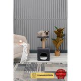 Feyza Design Yıkanabilir Kedi Oyun ve Tırmalama Evi Antrasit - Seçenek 1