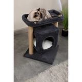 Feyza Design Yıkanabilir Yataklı Kedi Tırmalama ve Oyun Evi - Oslo Antrasit - Seçenek 1