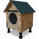 Feyza Design Yüksek Ayaklı Çatılı Su Geçirmez Kedi Evi 36X30X45 cm Kurulu - Seçenek 1