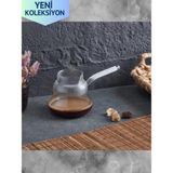 Feyza Design Yüksek Isıya Dayanıklı 400 ml Cezve, Şık ve Dayanıklı Tasarım - Seçenek 1 - Ahşap - Beyaz
