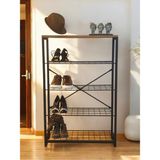 Feyza Design Yüksekli 111 cm Genişliği 72 cm Siyah Metal Çok Amaçlı Dresuar - Ahşap