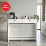 Feyza Design Yüksekliği 100 Cm, Genişliği 130 cm Çok Amaçlı Antre Mobilyası - Ahşap - Bej - Siyah