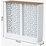 Feyza Design Yüksekliği 79 Cm, Genişliği 76 cm Olan Beyaz Petek Önü Kaplama Dresuar - Ahşap - Bej - Siyah