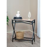 Feyza Design Yüksekliği 83 Cm, 76 cm Genişlikte Metal Ayaklı Ahşap Dresuar - Ahşap - Ceviz