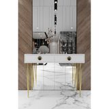 Feyza Design Yüksekliği 90 Cm, 120 cm Genişliğinde Şık Dekora Uygun Dresuar - Ahşap - Bej - Siyah