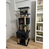 Feyza Design Yüksekliği Ayarlanabilir Kedi Tırmalama ve Oyun Evi, Eğlence Dolu Alan - Seçenek 1