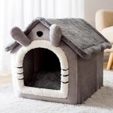 Feyza Design Yumuşak Peluş Kedi & Köpek Evi, Kapalı Kulübe, Sıcak ve Yıkanabilir - Seçenek 1
