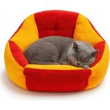 Feyza Design Yumuşak Peluş Kedi ve Köpek Yatağı, 45 Cm, Gri, Rahat ve Kullanışlı - Açık Bej - Seçenek 1