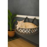 Feyza Design Yumuşak ve Rahat Kedi ve Köpek Kalorifer Yatağı, Radyatör Için Konforlu Hamağı - Altın - Gri - Seçenek 1