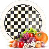 Feyza Design Yuvarlak Cam Kesme ve Sunum Tahtası 30X30 cm Mackenzie Dama - Açık Bej - Seçenek 1