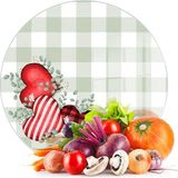 Feyza Design Yuvarlak Kalp Desenli Cam Kesme ve Sunum Tahtası 30X30 cm - Açık Bej - Seçenek 1