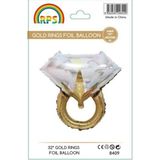 Feyza Design Yüzük Gold Tek Folyo Balon - Çok Renkli Parti Malzemeleri - 52X38 AMERİKAN SERVİSİ 35X35 PEÇETELER - 001-Renkli